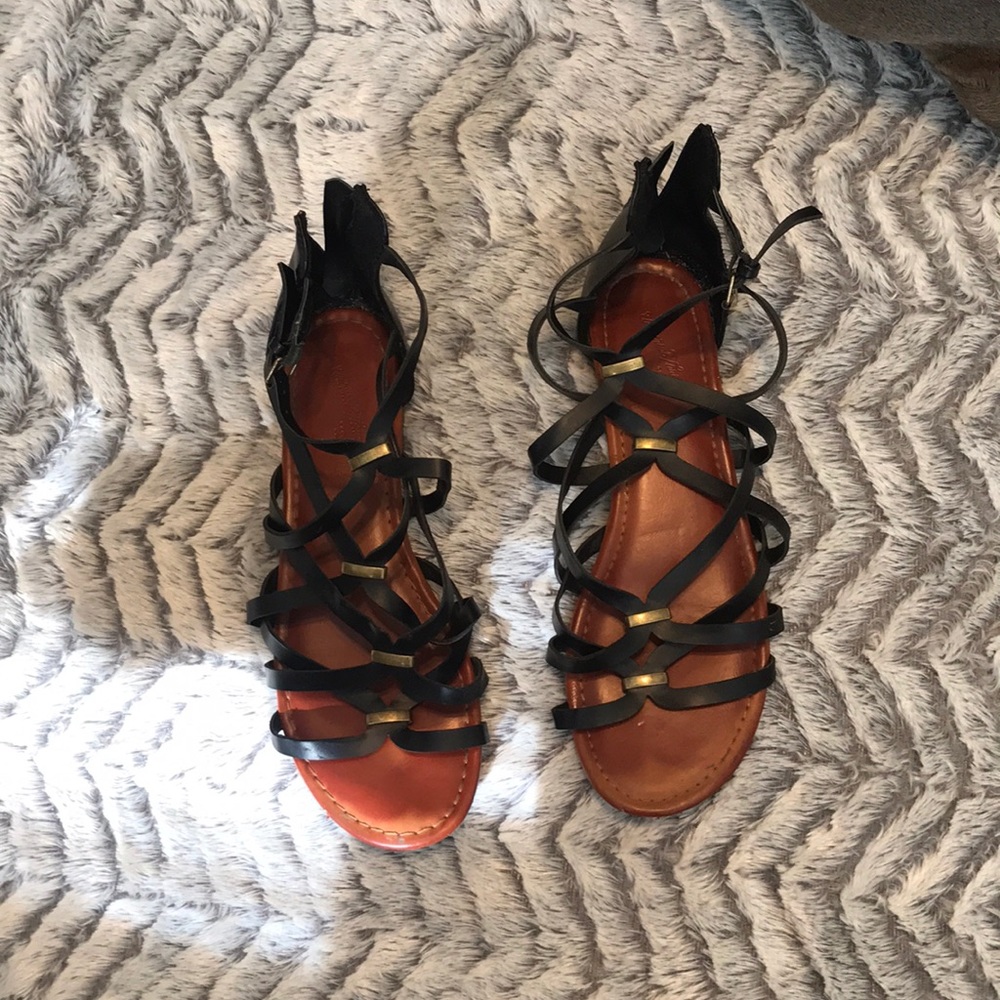 Women’s black gladiator sandals